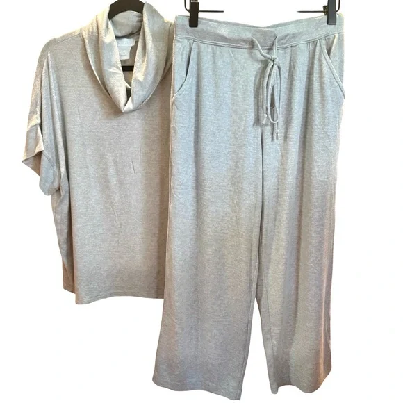 Softies Dream Jersey Lounge Set in Heather Gray sz S/M - Picture 2 of 8